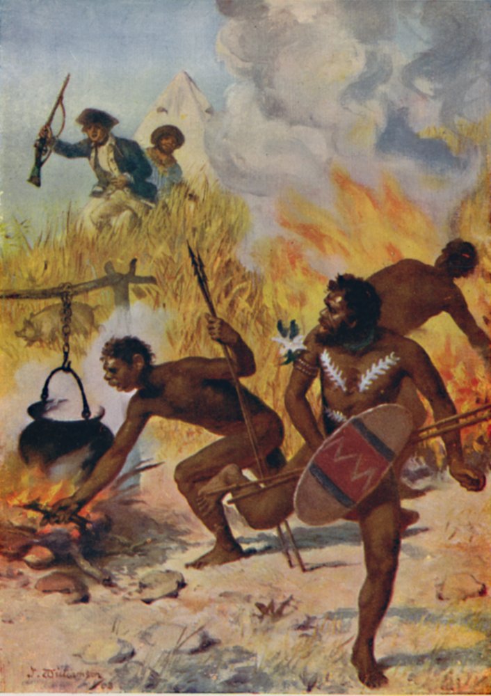 An Affray with the Natives by Unbekannt: Fine art print