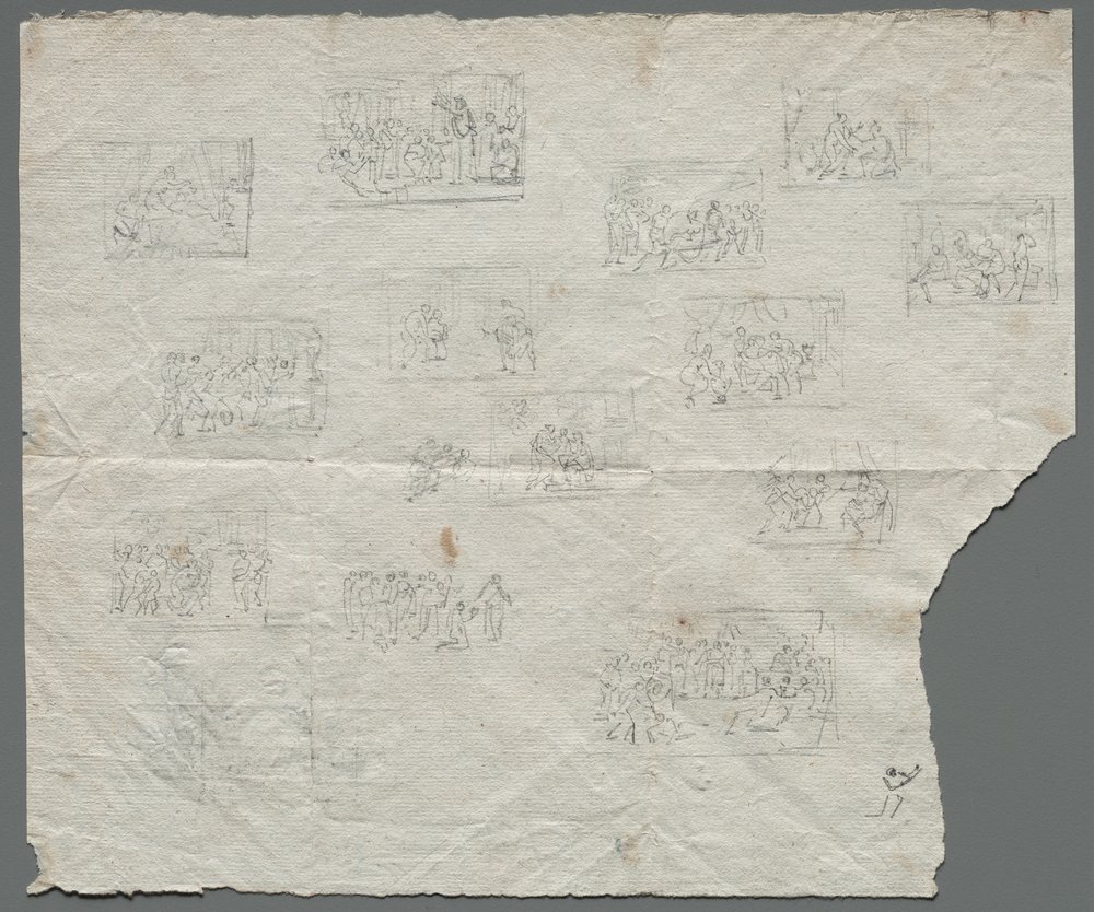 Compositional Sketches after Raphael and Other Artists by Unbekannt