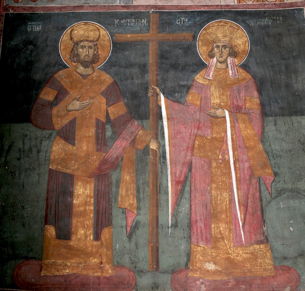 Exaltation of the Cross. Saints Constantine the Great and Helena by Unbekannt