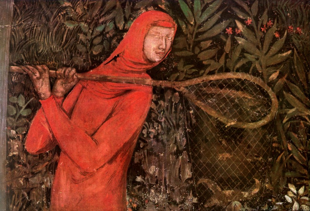 Fishing, fragment of a fresco, 14th century 1909 by Unbekannt