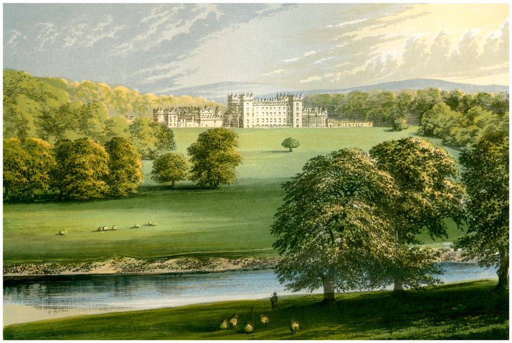 Floors Castle, Roxburghshire, Scotland, Duke of Roxburghe, c1880