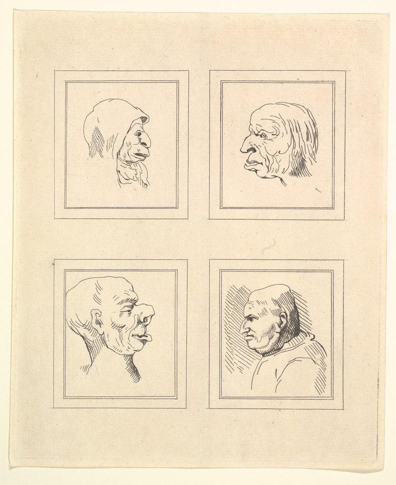 Four Heads from Characaturas by Leonardo da Vinci