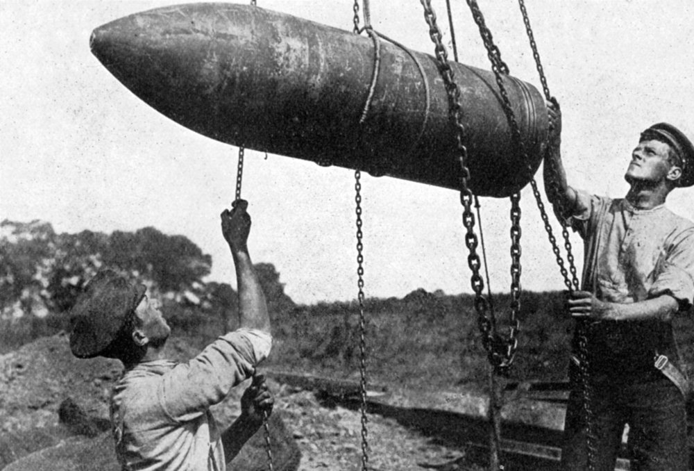 Large Shell on Its Way to the Front, First World War