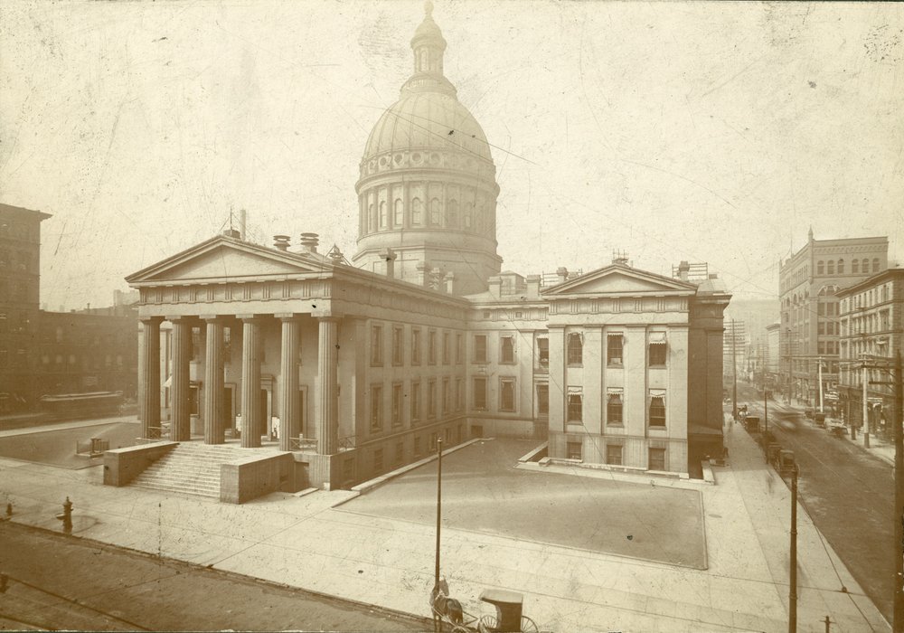 Old Courthouse seen looking west from the third story window of a building across the street by Unbekannt