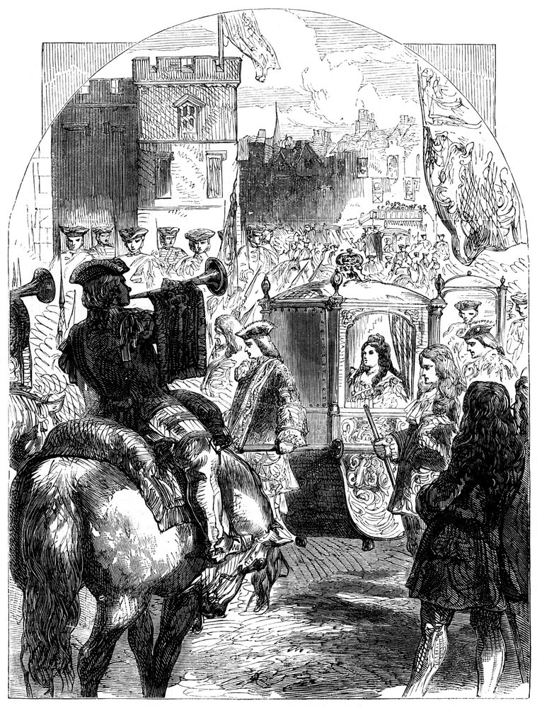 Queen Anne's Final Journey to Parliament House by Unbekannt