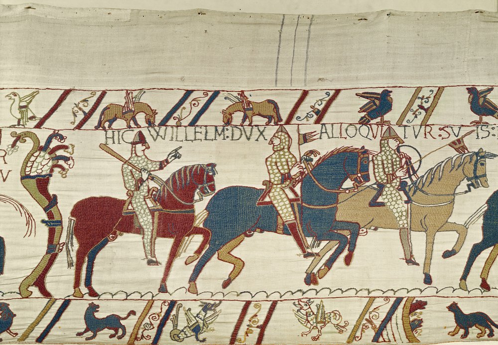 Duke William exhorts his troops to prepare themselves for the battle ...
