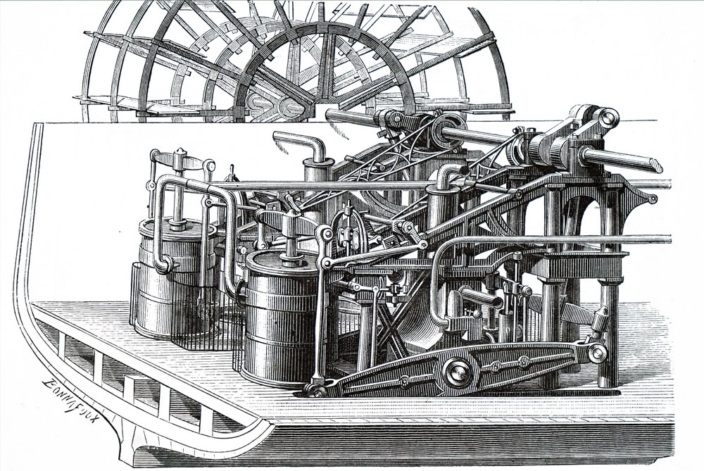 A slide-lever engine by Unbekannt