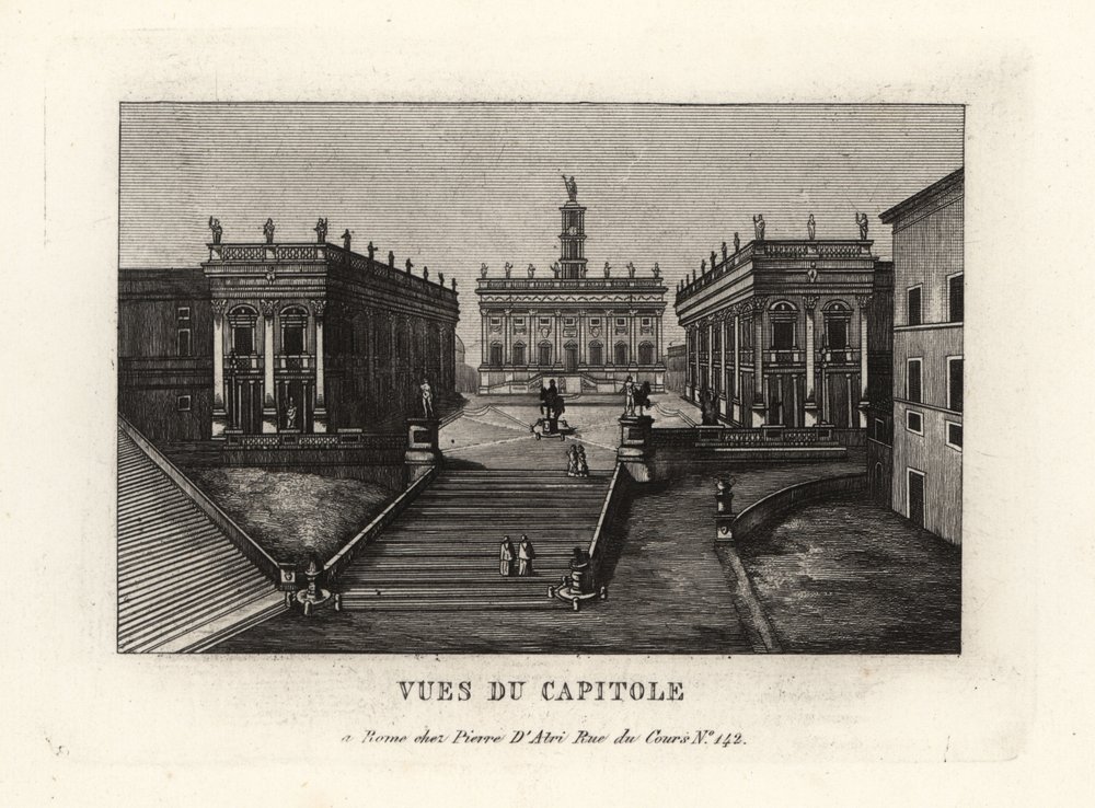 Capitole Rome Plants Wall Mural Capitol Building, Rome, Italy Vintage