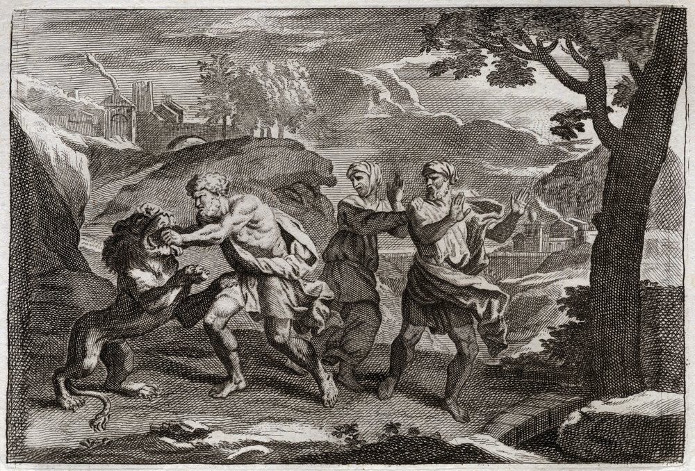 Bible of Royaumont, Old Testament: Birth of Samson (illustration from 1811)