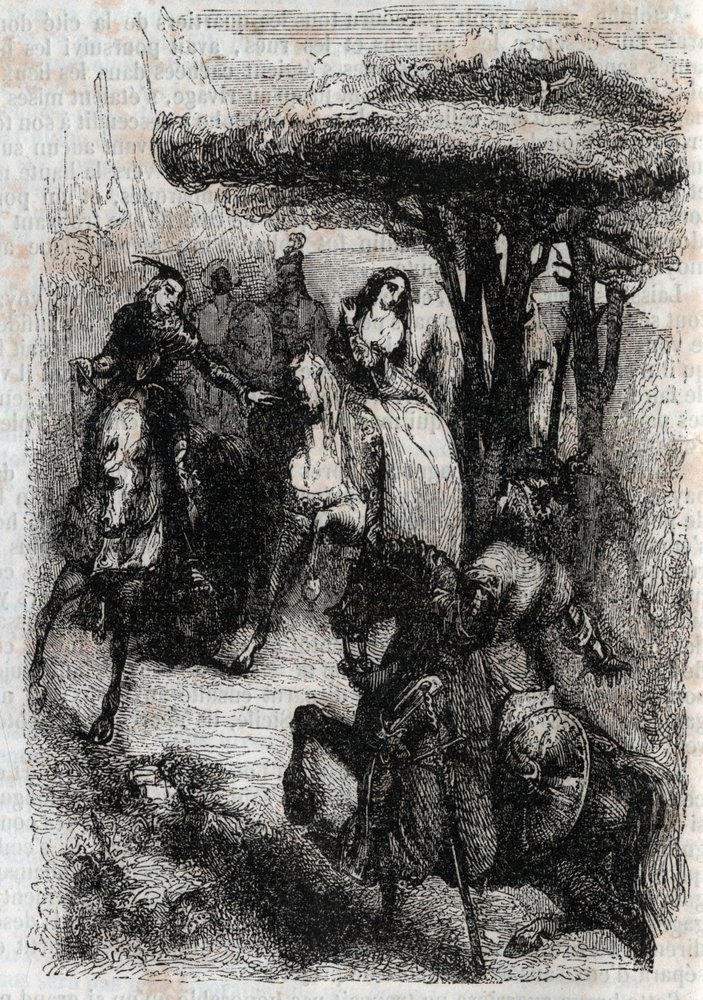 Griffon meets Origille - engraving of 1851 from Furious Roland (Orlando ...
