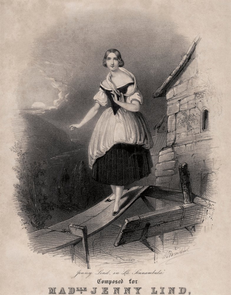 Jenny Lind Swedish soprano in the sleepwalking scene of Bellini #39 s La