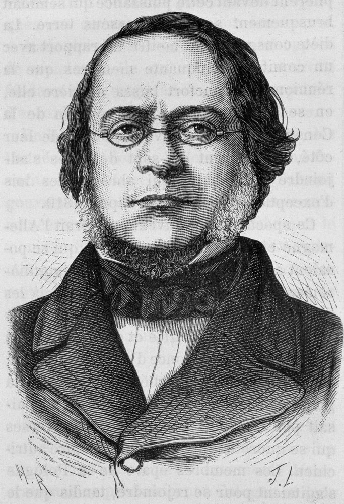Portrait of Daniele Manin (1804 - 1857). Engraving of the end of the ...