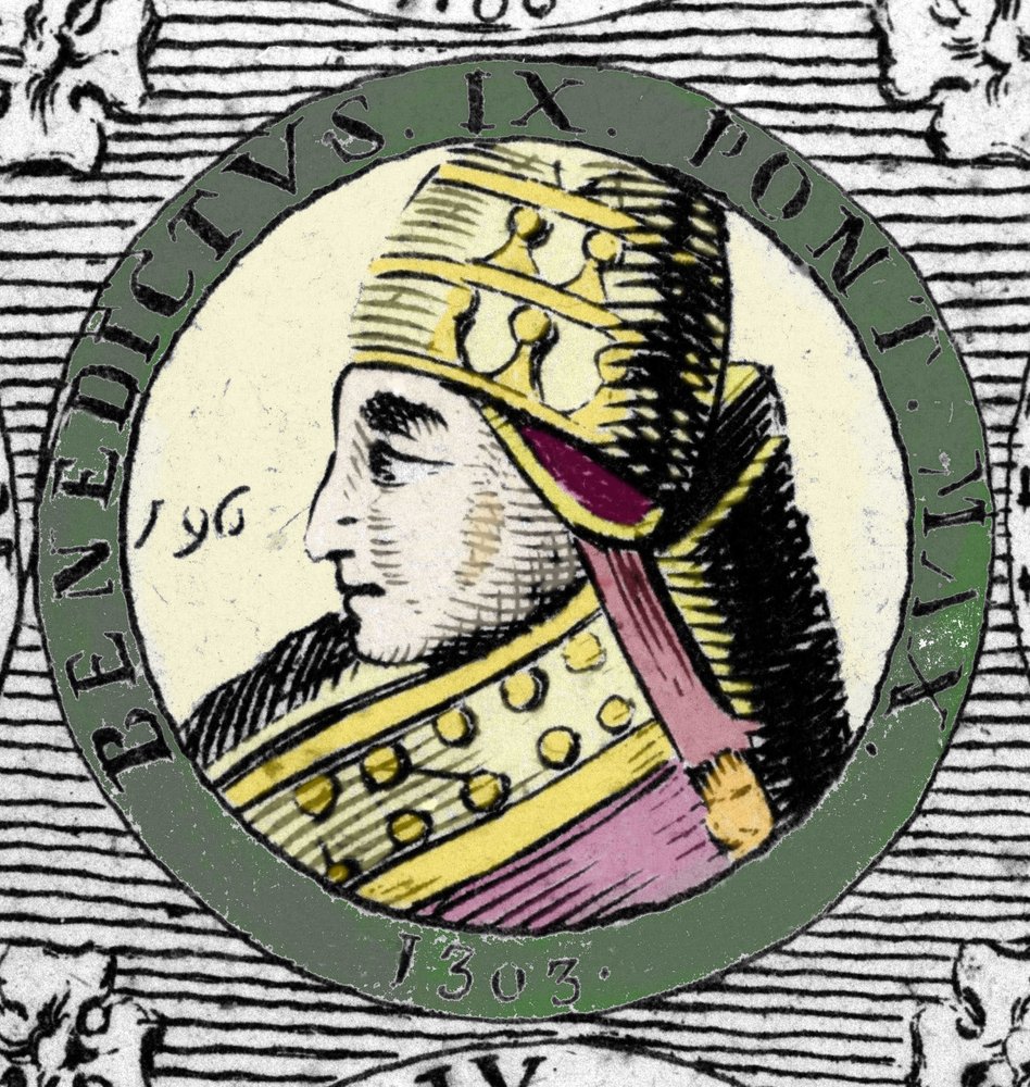 Portrait of Pope Benedict IX (engraving of the 19th century)