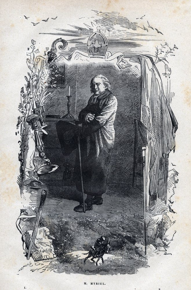 Portrait of Bishop Myriel - Illustration by Gustave Brion for 'Les ...