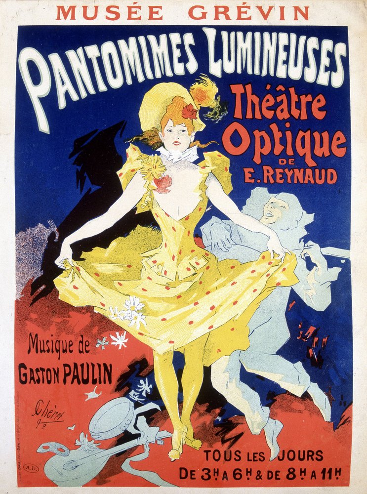 Poster for the daily spectacle 'Pantomimes Lumineuses' Optical Theatre ...