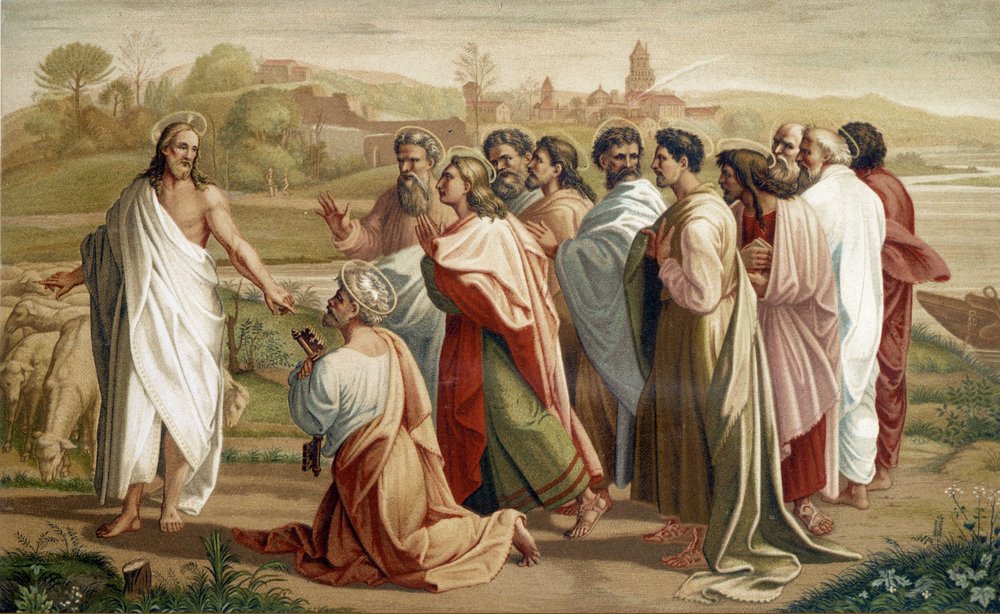 St Peter's Mission: Jesus entrusts his flock to Peter in the presence ...