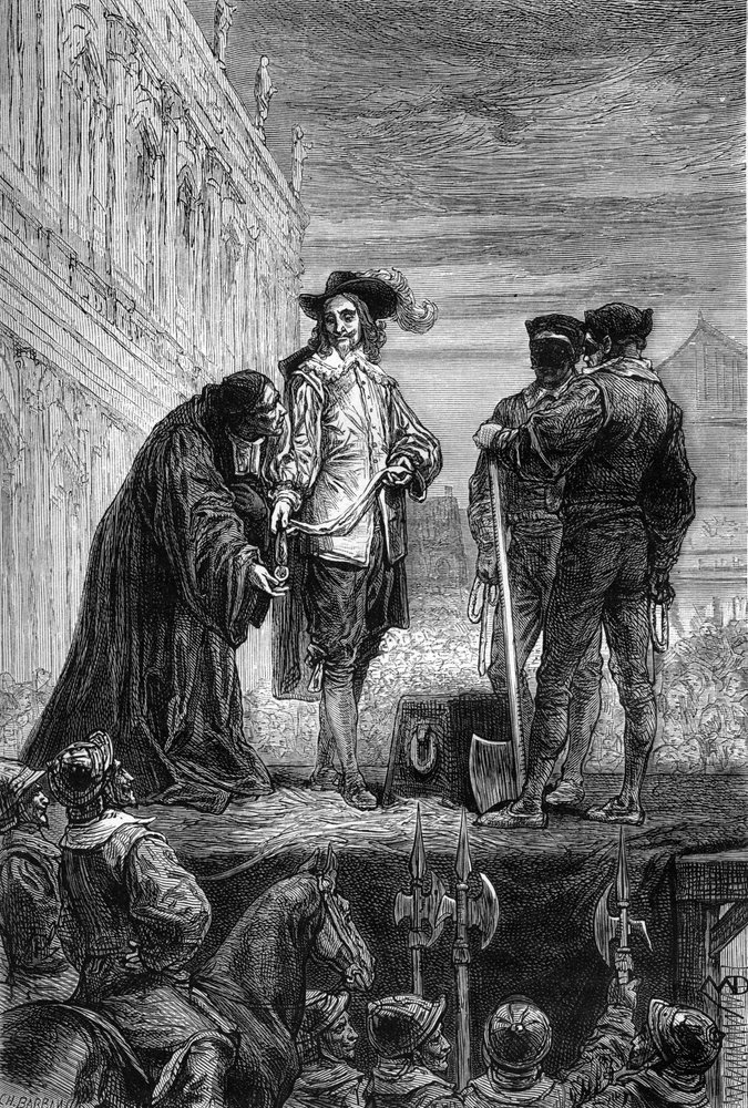 The Execution of King Charles I - Execution of King Charles I Stuart of England (1600-1649) at Whitehall - The king gives his necklace to the bishop, saying “Remember me” - engraving in “The History of England, from the Most Remote Times” by by Unknown artist