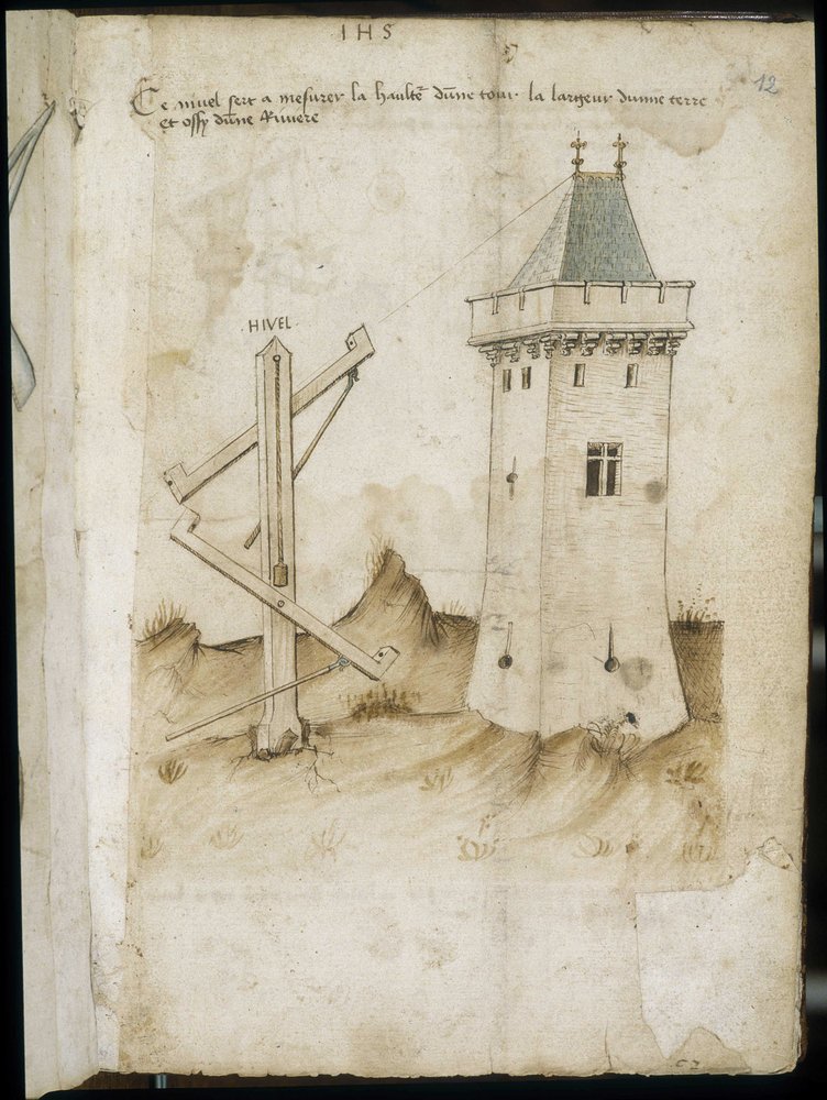Tower Measuring Machine - Manuscript: Parchment Sheet of an Engineer's ...