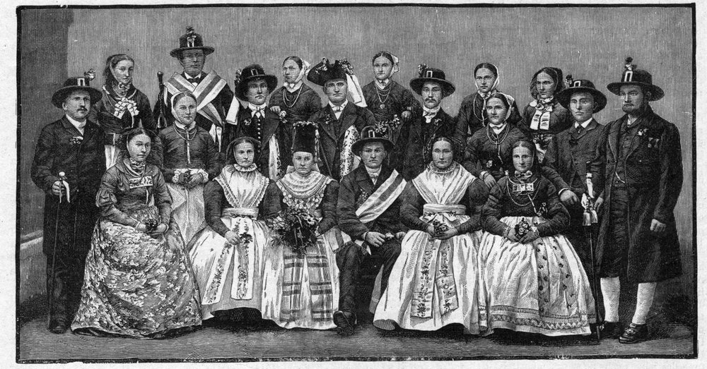 Wendic wedding party - engraving 1897 by Unknown artist