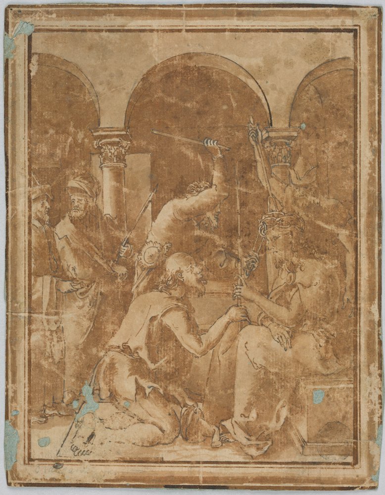 Drawing, Copy of the Crowning with Thorns in the Small Passion by Albrecht Dürer, published in 1511, 1525-1600 by Unknown artistUnknown artist