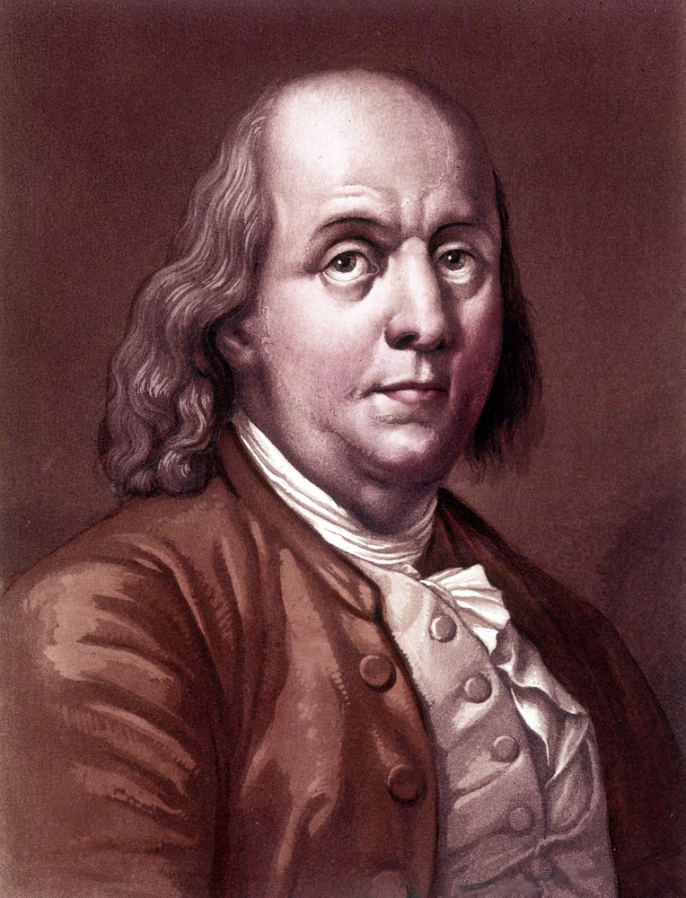 Portrait of Benjamin Franklin, American philosopher, physicist and ...
