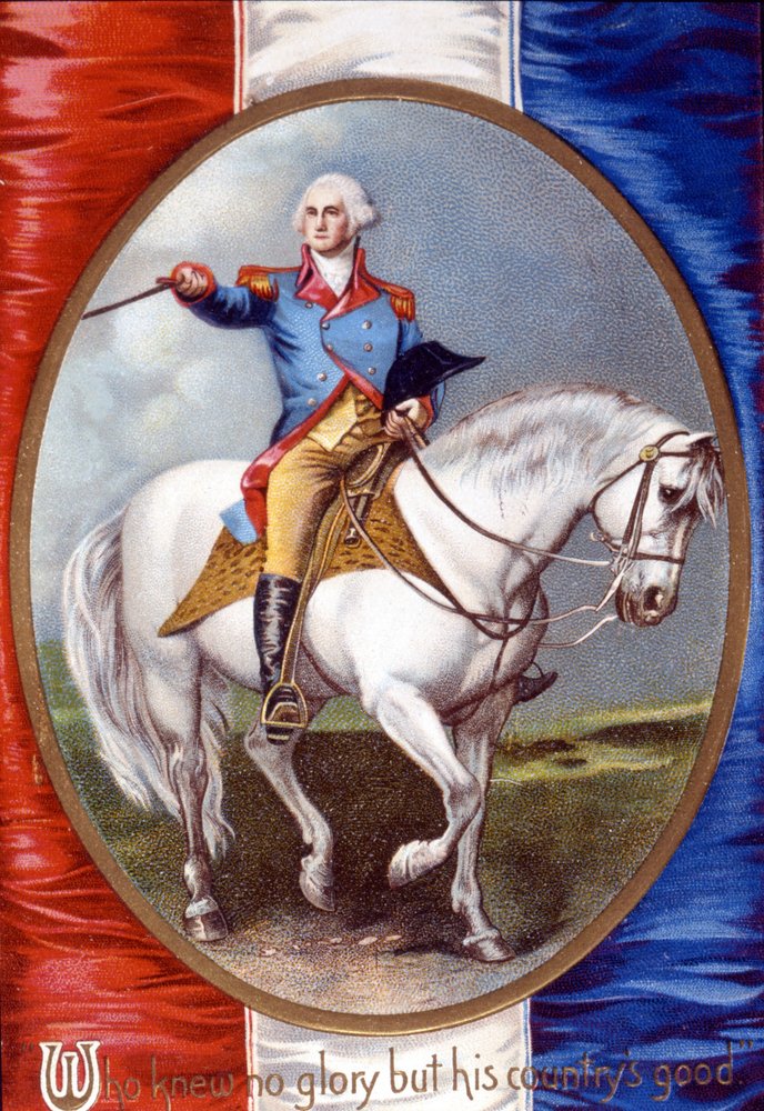 Who knew no glory but his country's good: George Washington riding in ...