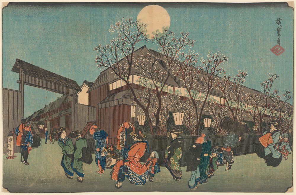 Night Procession under Cherry Blossoms along the Nakanochō at Shin ...