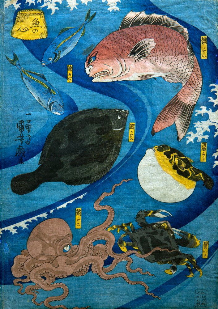 Minds of Fish, c. 1842 by Utagawa Kuniyoshi