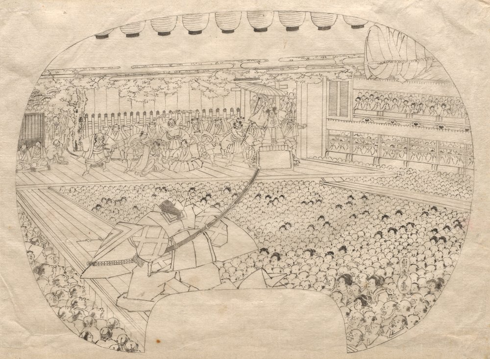 Interior of the Kabuki Theater by Utagawa Sadahide