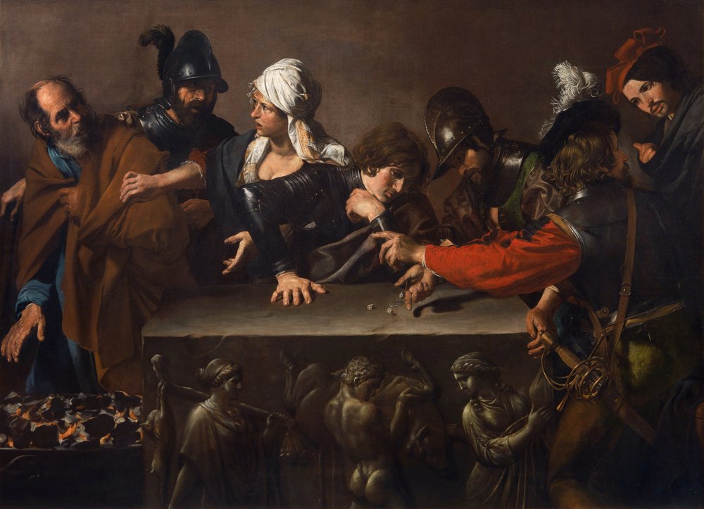 The Denial of Saint Peter, by Valentin de Boulogne (1591-1632). c. 1616-1617. Dimensions: 171,5x241 cm. Fondazione di Studi di Storia dell