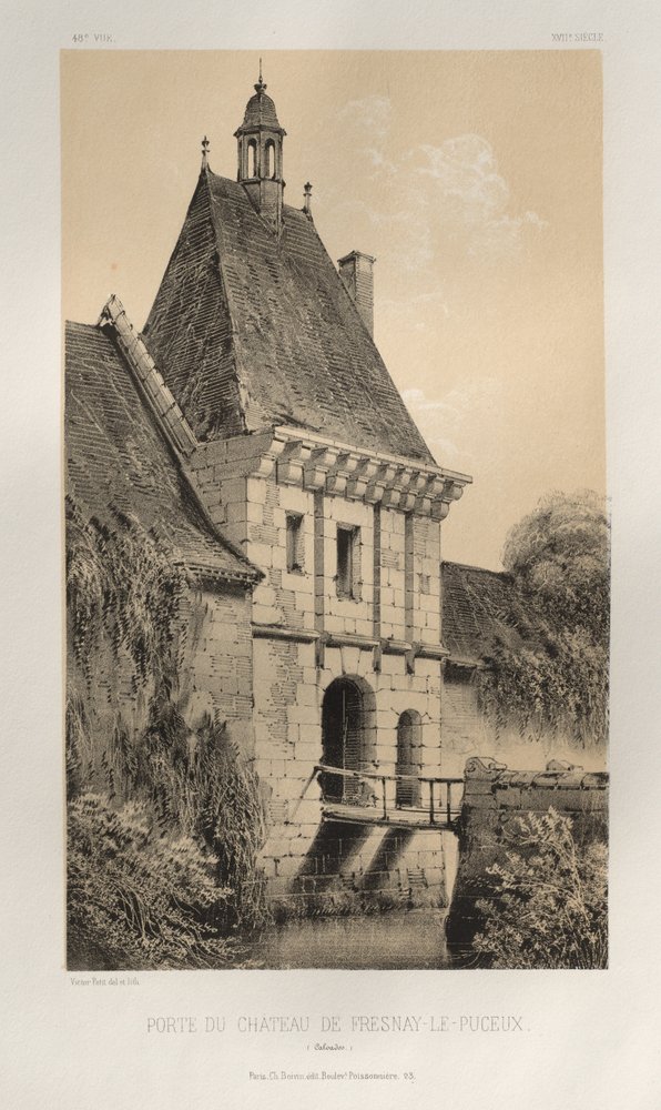 Plate 48, Porte Du Château de Fresnay-Le-Puceux Calvados by Victor Petit