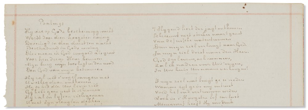 Autograph Manuscript, Transcriptions of Biblical Texts in Dutch