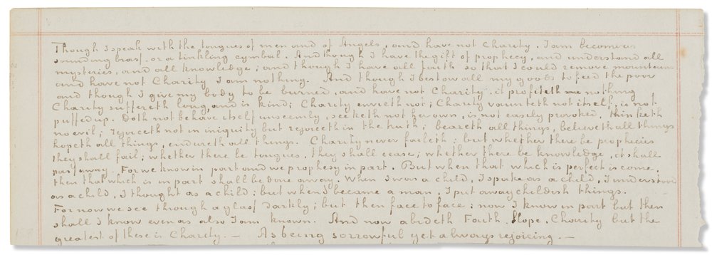 Autograph Manuscript, Transcriptions of Biblical Texts in English