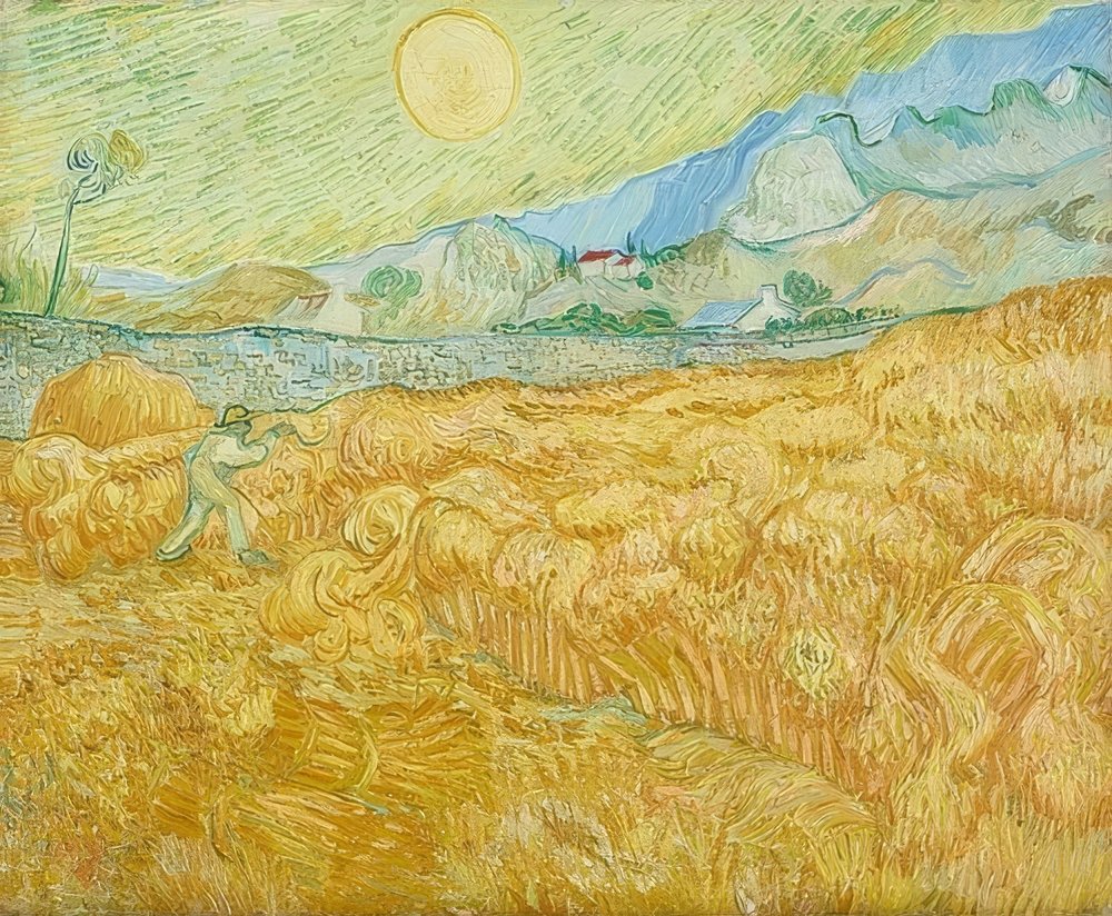 The Harvest, Wheatfield with Reaper. 1889 by Vincent van Gogh