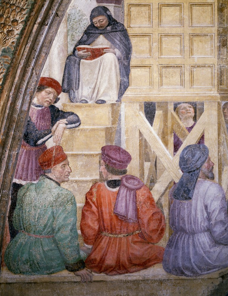 Miracle of Cloud, (detail) from Stories of Saint Peter Martyr by Vincenzo Foppa
