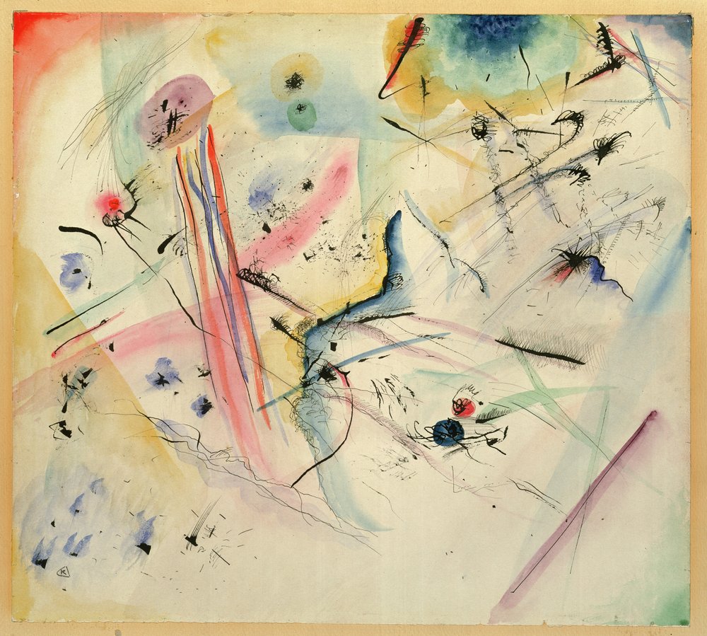 Composition with Red and Blue Stripes, 1913 by Wassily Kandinsky