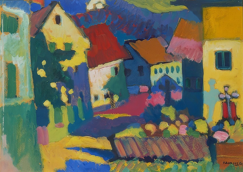 Street in Murnau. Around 1909-14 by Wassily Kandinsky
