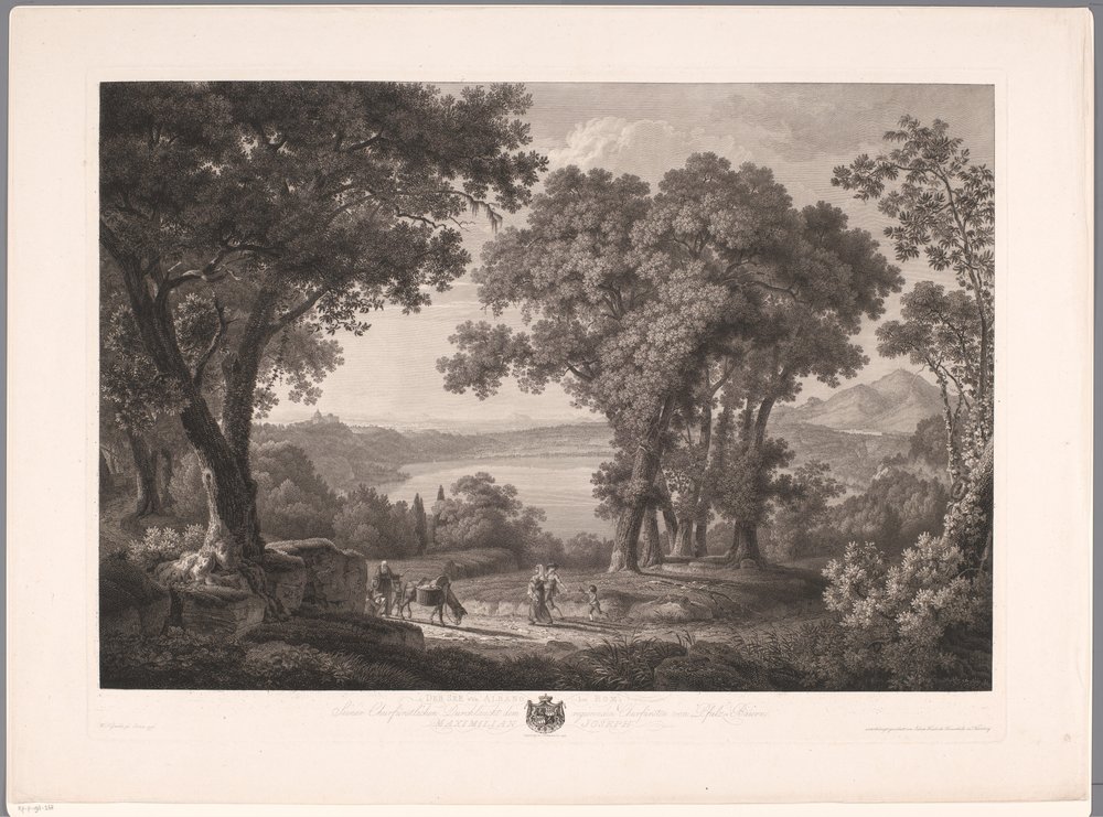 View of Lake Albano near Rome by Wilhelm Friedrich Gmelin
