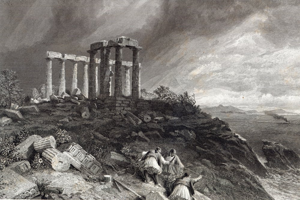 Temple of Minerva Sunium, Engraved by J. Saddler