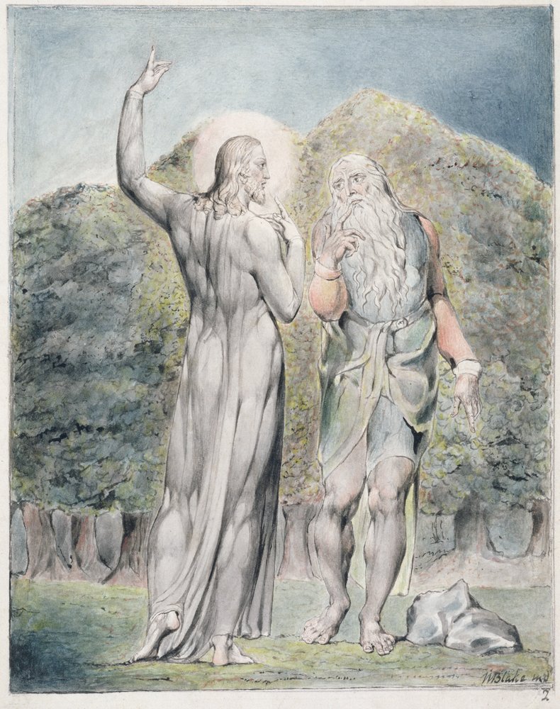 Christ Tempted by Satan to Turn the Stones to Bread, illustration from ’Paradise Regained’ by John Milton, c. 1816-18 by William Blake