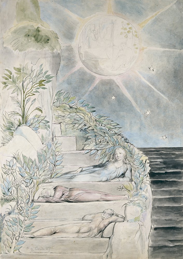 Dante and Statius Sleeping, Virgil Watching, Illustration to the ...