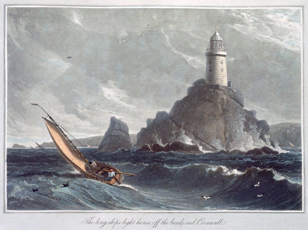 The Longships Lighthouse off the Lands End, Cornwall