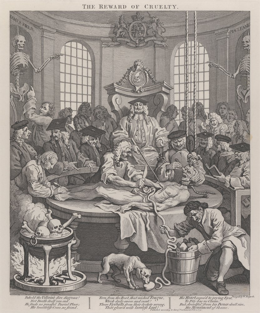 The Fourth Stage of Cruelty: The Reward of Cruelty by William Hogarth