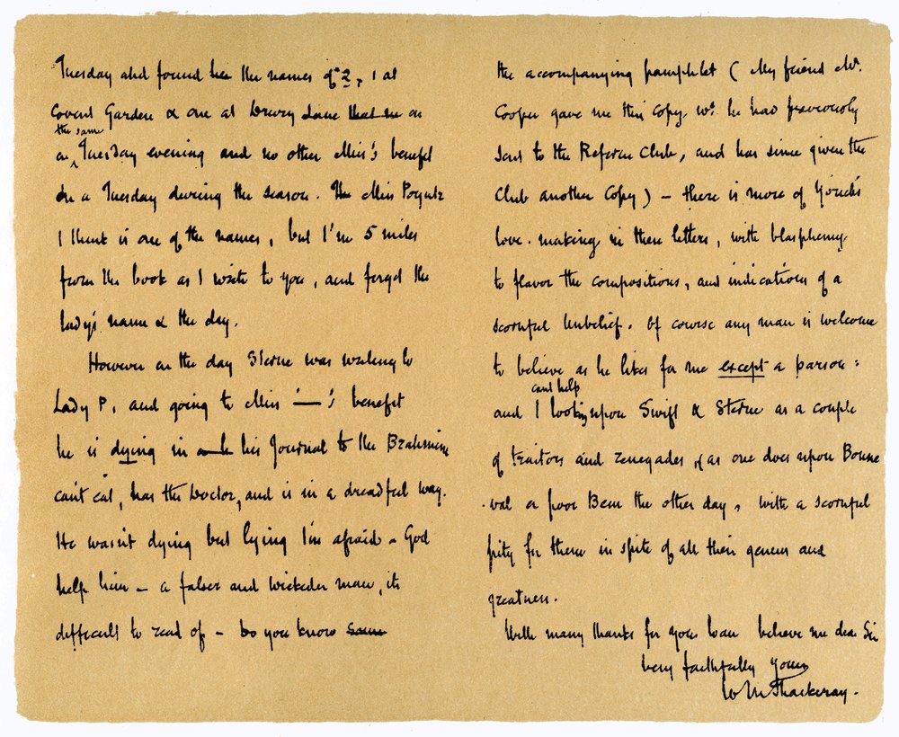 Letter from William Makepeace Thackeray to T.W. Gibbs, 12th September 1851 by William Makepeace Thackeray
