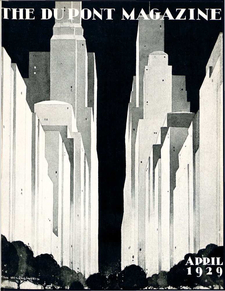 Skyscrapers, front cover of the DuPont Magazine, April 1929