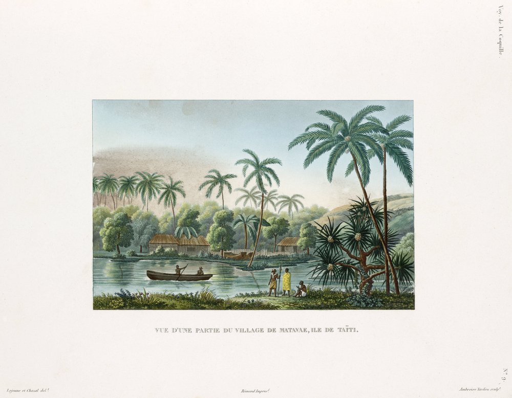 View of a Village at Matavai, Island of Tahiti by Frederick (attr. to) Barnard