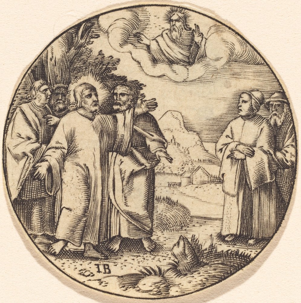 Christ with Three of His Apostles by after Master IB