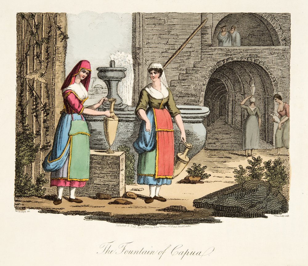 The Fountain of Capua, from Italian Scenery, representing the Manners ...