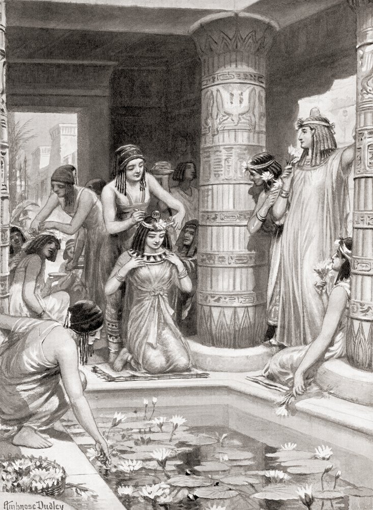 Guests arriving for dinner in ancient Egypt were given water to wash ...