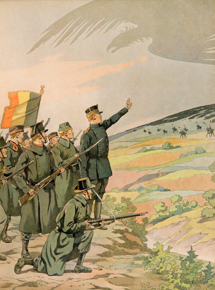 Jacques Marie Gaston Onfroy de Breville, known as JOB (1858-1931) - History of Belgium: King Albert (1875-1934) and the Belgian army face the German invasion during the First World War, Private Collection by pseudonym for Jacques Onfroy de Bréville Job